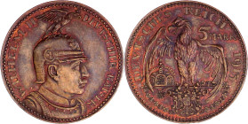 Proben, Verprägungen und Besonderheiten

Kaiserreich

Preußen

5 Mark 1913 von Karl Goetz, München. Kupfer. 20,15 g. vorzüglich/Stempelglanz. Sc...