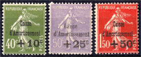 Briefmarken

Ausland

Frankreich

40 C. - 1.50 Fr. Staatsschuldentilgungskasse 1931, kompletter Satz in postfrischer Erhaltung. Mi. 400,-€ Miche...