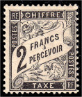 Briefmarken

Ausland

Frankreich

Portomarken

2 Fr. Neue Ziffernzeichnung 1881/84 sauber in ungebrauchter Erhaltung mit Falz. Fotobefund Rayb...