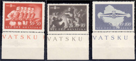Briefmarken

Ausland

Kroatien

50 K - 100 K Gründung der I. Kroatischen Surmdivision 1945, kompletter Satz in postfrischer Luxuserhaltung. Foto...