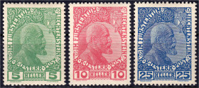 Briefmarken

Ausland

Liechtenstein

5 H. - 25 H. Fürst Johann II. 1912, sauber in ungebrauchter Erhaltung mit Erstfalz. Fotoattest Rainhardt. M...