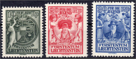 Briefmarken

Ausland

Liechtenstein

10 Rp - 30 Rp. Jugendfürsorge 1932, postfrische Luxuserhaltung. Mi. 220,-€ Michel 116-118.