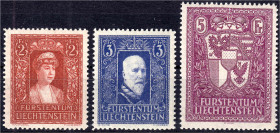 Briefmarken

Ausland

Liechtenstein

Fürstin Elsa, Fürst Franz I. und Landeswappen 1933, kompletter Satz in postfrischer Erhaltung. Mi. 1.100,-€...