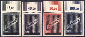 Briefmarken

Ausland

Österreich

1 RM - 5 RM Grazer Aufdruck (nicht ausgegeben) 1945, kompletter Satz in postfrischer Luxuserhaltung vom Oberra...