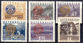 Briefmarken

Ausland

Österreich

Kongress von Rotary International 1931, kompletter Satz in postfrischer Erhaltung. Mi. 700,-€ Michel 518-523....
