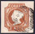 Briefmarken

Ausland

Portugal

5 R. Königin Maria II 1853, entwertet mit Nummernstempel ,,1", breitrandiges Exemplar. Mi. 1.200,-€ Michel 1.