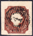 Briefmarken

Ausland

Portugal

5 R. König Pedro V (glattes Haar) 1855, tiefrotbraun, sauber entwertetes Exemplar mit Nummernstempel ,,1", breit...