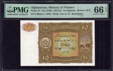 Banknoten

Ausland

Afghanistan

10 Afghanis (1936) PMG Grading 66 Choice Uncirculated EPQ. Pick 17r.