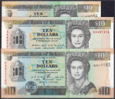 Banknoten

Ausland

Belize

3x 10 Dollars 1990 - 2001. I. Pick 54a, 59, 62b.
