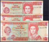 Banknoten

Ausland

Belize

3x 5 Dollars 1996 - 2007. I. Pick 58, 61b, 67c.