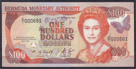 Banknoten

Ausland

Bermuda

100 Dollars 20.2.1994. KN. 000661. I. Pick 46a.