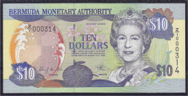 Banknoten

Ausland

Bermuda

10 Dollars 24.5.2000 Präfix Z/I, KN. 000314. I, selten. Pick 52.
