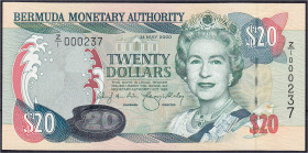 Banknoten

Ausland

Bermuda

20 Dollars 24.5.2000 Präfix Z/I, KN. 000237. I-, selten. Pick 53.