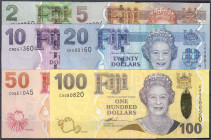 Banknoten

Ausland

Fidschi

Kompletter Satz zu 2, 5, 10, 20, 50 u. 100 Dollars 2007. I. Pick 109-114.