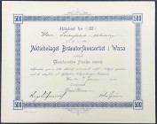 Banknoten

Ausland

Finnland

Aktie über 500 Finska Mark 7.6.1902. Aktiebolaget Bränntorfkonsortiet I Wasa (Vaasa). I-