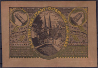 Banknoten

Deutsches Notgeld und KGL

Osterwieck (Prov. Sachsen)

1 Goldmark, Glaceleder grau o.D. (Oktober 1923). I-, selten. Grabowski. 366.
