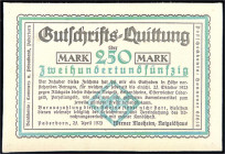 Banknoten

Deutsches Notgeld und KGL

Paderborn (Westfalen)

Werner Mosheim, 250 Mark Glace-Leder 25.4.1923. I / I- Topp 723.1. Grabowski. 400.