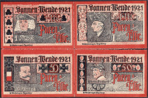 Banknoten

Deutsches Notgeld und KGL

Parey (Prov. Sachsen)

Sonnenwende, Spar- und Creditbank, 4 zusammenhänge Scheine (Block) zu 2x 50 Pfg. u....