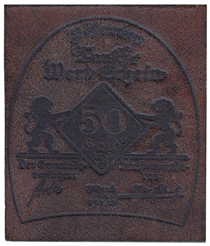Banknoten

Deutsches Notgeld und KGL

Pößneck (Thüringen)

50 Goldpfennig ...