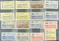 Banknoten

Deutsches Notgeld und KGL

Rheydt (Rheinland)

Elektrotechnische Fabrik Rheydt Max Schorch & Cie., Act.-Ges., insgesamt 17 Scheine vo...
