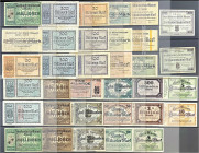 Banknoten

Deutsches Notgeld und KGL

Rheydt (Rheinland)

Stadt, 34 Scheine von 200 Tsd. Mark bis 1 Bio. Mark 1923. Darunter auch einige mit Zon...