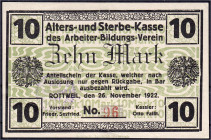 Banknoten

Deutsches Notgeld und KGL

Rottweil (Württ.)

Alters- und Sterbe-Kasse des Arbeiter-Bildungs-Verein, 10 Mark 26.11.1922. KN. 96. II+