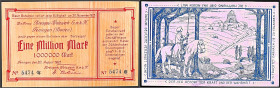 Banknoten

Deutsches Notgeld und KGL

Teningen (Baden)

Breisgau-Walzwerk G.m.b.H., 1 Mio. Mark Aluminium 20.8.1923, mit KN. II-III, selten. Gra...