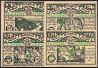 Banknoten

Deutsches Notgeld und KGL

Vlotho (Westfalen)

Heinrich Meyer Verlag, 4 Scheine zu 10, 25, 50 Pfg und 1 Mark o.D.. I / I- Lindman 133...