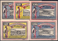 Banknoten

Deutsches Notgeld und KGL

Vlotho (Westfalen)

Ernst Steinpass Buchhandlung, 2x 50 Pfg u. 3x 1 Mark o.D. I / I- Lindman 1333.