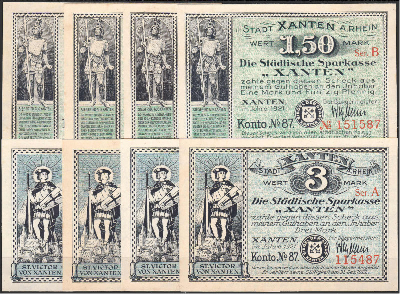 Banknoten

Deutsches Notgeld und KGL

Xanten (Rheinland)

Stadt: 8 verschi...