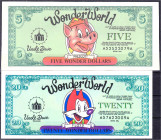 Banknoten

Sonstige Scheine

Wonder World Geldscheine zu 5 und 20 Dollar Serie 1994, aus dem Film Beverly Hills Cop III. Mit Echtheitszertifikat. ...