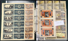 Banknoten

Lots

Deutschland

Notgeldscheine, schöne Sammlung von ca. 55 Druckbögen, Teilbögen und Entwürfen, meist von Serienscheinen. Darunter...