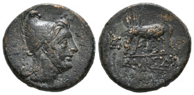 PONTOS. Amisos. Time of Mithradates VI Eupator (Circa 100-95 or 80-70 BC). Ae.
Obv: Head of Perseus right, wearing Phrygian cap.
Rev: AMIΣOY.
Pegasos ...