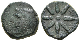 PONTOS. Uncertain, possibly Amisos. Ae (Circa 130-100 BC).
Obv: Male head left, wearing bashlyk..
Rev: Eight-pointed star. 19,87 g