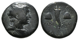 PONTOS. Amisos. Ae (Circa 120-111 or 110-100 BC). Struck under Mithradates VI Eupator.
Obv: Bareheaded, draped and winged bust right.
Rev: AMI - ΣOY.
...