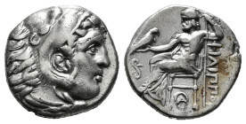 KINGS OF MACEDON. Philip III Arrhidaios (323-317 BC). Drachm.
Obv: Head of Herakles right, wearing lion skin.
Rev: ΦΙΛΙΠΠΟY.
Zeus seated left, holding...