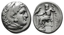 KINGS OF MACEDON. Philip III Arrhidaios (323-317 BC). Drachm.
Obv: Head of Herakles right, wearing lion skin.
Rev: ΦΙΛΙΠΠΟY.
Zeus seated left, holding...