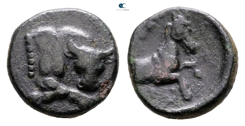 Thessaly. Pherae. ΑΛΕΞΑΝΔΡΟΣ (Alexander), tyrant 369-359 BC. 
Bronze Æ

15 mm...