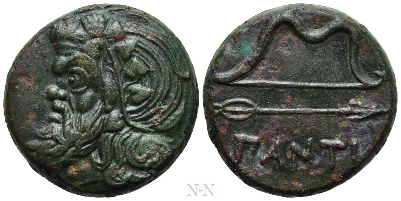 CIMMERIAN BOSPOROS. Pantikapaion. Ae (Circa 340-325 BC). 

Obv: Wreathed head ...