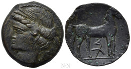 CARTHAGE. Ae Shekel (Circa 264-241 BC). Mint on Sardinia