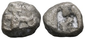 PERSIA, Achaemenid Empire. Time of Xerxes II to Artaxerxes II. Circa 420-375 BC. AR Siglos. Persian king or hero in kneeling-running right/ Incuse pun...