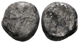 PERSIA, Achaemenid Empire. Time of Xerxes II to Artaxerxes II. Circa 420-375 BC. AR Siglos. Persian king or hero in kneeling-running right/ Incuse pun...