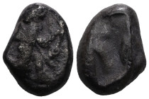 PERSIA, Achaemenid Empire. Time of Xerxes II to Artaxerxes II. Circa 420-375 BC. AR Siglos. Persian king or hero in kneeling-running right/ Incuse pun...