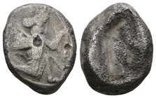 PERSIA, Achaemenid Empire. Time of Xerxes II to Artaxerxes II. Circa 420-375 BC. AR Siglos. Persian king or hero in kneeling-running right/ Incuse pun...