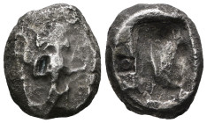 PERSIA, Achaemenid Empire. Time of Xerxes II to Artaxerxes II. Circa 420-375 BC. AR Siglos. Persian king or hero in kneeling-running right/ Incuse pun...
