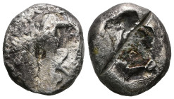 PERSIA, Achaemenid Empire. Time of Xerxes II to Artaxerxes II. Circa 420-375 BC. AR Siglos. Persian king or hero in kneeling-running right/ Incuse pun...