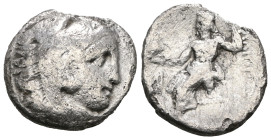 KINGS of MACEDON. Philip III Arrhidaios. 323-317 BC. AR Drachm. In the types of Alexander III. Head of Herakles right, wearing lion skin / Zeus Aëtoph...