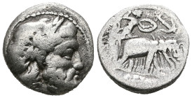 SELEUKID EMPIRE. Seleukos I Nikator. 312-281 BC. AR Drachm. Seleukeia on the Tigris II mint. Struck circa 295-281 BC. Laureate head of Zeus right / At...