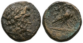 PHRYGIA. Amorion. Ae (2nd-1st centuries BC). Sokrates and Aristodes, magistrates.
Obv: Laureate head of Zeus right.
Rev: ΣΩΚΡΑΤ / ΑΡΙΣΤΕΙΔΟΥ / ΑΜΟΡΙΑΝ...
