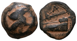 PHOENICIA, Arados. Circa 176/5 BC - AD 115/6. Æ.
Artificial sandpatina.
Weight 3,23 gr - Diameter 13 mm.
